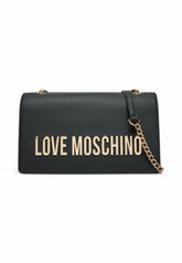 LOVE MOSCHINO Borsa a spalla Donna Nero Logo Oro JC4192PP1MKD0000-PE25