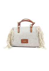 CAFE NOIR Borsa A Mano Donna Beige Marrone Frange C3NO0924-AI26-M008