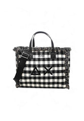SUN68 Borsa A Mano Donna Nero Bianco Frange X45213-AI26-11