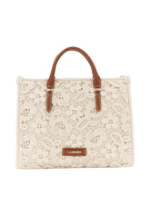 CAFE NOIR Borsa A Mano Donna Bianco Marrone C3NB1050-PE26-M072