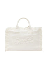 SUN68 Borsa Shopper Bianco Frange W36208-PE26-31