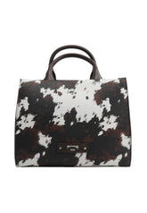 PASH BAG Borsa A Mano Donna Marrone Bianco Animalier 20116-FUR-W6B-P-AI27