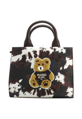 PASH BAG Borsa A Mano Donna Marrone Bianco Animalier 20133-SHE-W6M-P-AI27