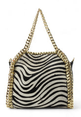 CHEBAG Borsa Donna Zebra Bianco Nera ROCK