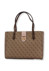 GUESS Borsa Rossana Socety Marrone Latte Logo Shell SB855123 - Sandrini Calzature e Abbigliamento