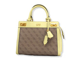 GUESS Borsa Tracolla Katey Bicolor Latte Logo Verde Lime XA787026 - Sandrini Calzature e Abbigliamento