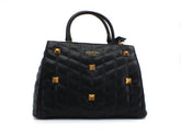 GUESS Brera Borsa Satchel Triple Borchie Black QB840406 - Sandrini Calzature e Abbigliamento