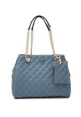 GUESS La Femme Borsa Satchel Girlfriend Azzurro Slate PD868910 - Sandrini Calzature e Abbigliamento