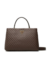 GUESS Lisbet Borsa Satchel Mahogany Marrone WA877406 - Sandrini Calzature e Abbigliamento