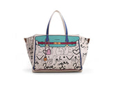 LE PANDORINE Baggy Stars Graffito Borsa Grigio PE22DBF02961-04 - Sandrini Calzature e Abbigliamento
