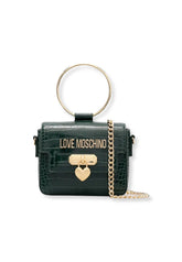 LOVE MOSCHINO Borsa Donna Mini Stampa Coccodrillo Verde Bottiglia JC4072PP1FLF0858 - Sandrini Calzature e Abbigliamento