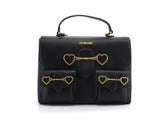 LOVE MOSCHINO Borsa Messenger Inserti Gold Nero JC4076PP1ELC0000 - Sandrini Calzature e Abbigliamento