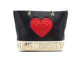 LOVE MOSCHINO Borsa Tote Cuore Quilter Nero Rosso Avorio JC4024PP1ELD100A - Sandrini Calzature e Abbigliamento
