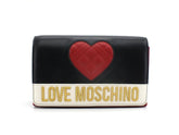 LOVE MOSCHINO Pochette Clutch Cuore Logo Nero Rosso Avorio JC4061PP1ELD100A - Sandrini Calzature e Abbigliamento