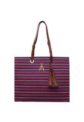 PATRIZIA PEPE Borsa Tote Macramè Red Blue 8B0112-V012 - Sandrini Calzature e Abbigliamento