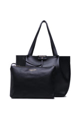 PATRIZIA PEPE Borsa Tote Mid Black Light Gold CB8895-L001 - Sandrini Calzature e Abbigliamento