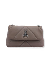 PATRIZIA PEPE Borsa Tracolla Crossbody Logo Marrone Dark Tatami CB0084-L006 - Sandrini Calzature e Abbigliamento
