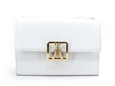 PATRIZIA PEPE Tracolla Pelle Logo White Gold 2VA149-A8W9G - Sandrini Calzature e Abbigliamento