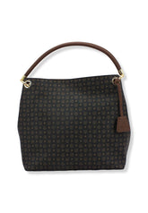 POLLINI Borsa Hobo Loghi Nero Marrone TE8409PP02DQ1100D - Sandrini Calzature e Abbigliamento