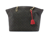 POLLINI Borsa Loghi Printed Catena Nero Rosso TE8408PP02Q1100B - Sandrini Calzature e Abbigliamento