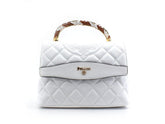 POLLINI Borsa Saddle Flap Logo Gold Bianco SC4556PP0ESB0100 - Sandrini Calzature e Abbigliamento