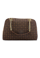 POLLINI Borsa Satchel Loghi Marrone Crema TE8491PP0FQ5330A - Sandrini Calzature e Abbigliamento