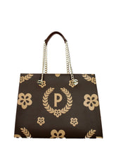 POLLINI Borsa Tote Big Crema Marrone TE8472PP0DQ1E11A - Sandrini Calzature e Abbigliamento