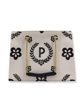 POLLINI Borsa Tote Catena Loghi Bianco Avorio Nero TE8472PP0DQE00C - Sandrini Calzature e Abbigliamento