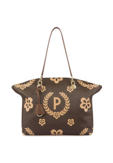 POLLINI Borsa Tote Crema Marrone TE8408PP02Q1E11A - Sandrini Calzature e Abbigliamento