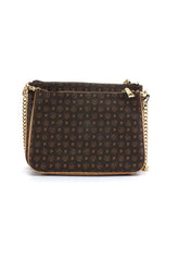 POLLINI Borsa Tracolla Shoulder Bag Loghi Marrone Crema TE8469PP0DQ5330A - Sandrini Calzature e Abbigliamento