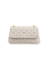POLLINI Borsa Tracolla Shoulder Bag Loghi Matelassè Bianco Avorio TE8473PP0EQ2210A - Sandrini Calzature e Abbigliamento