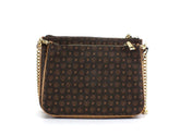 POLLINI Borsa Tracolla Zip Loghi Marrone Crema TE8469PP0DQ5330A - Sandrini Calzature e Abbigliamento