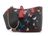 POLLINI Tote Loghi Printed Borsa Butterfly Nero Multi TE8427PP06Q4600A - Sandrini Calzature e Abbigliamento
