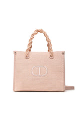 TWINSET Borsa Shopper Macramè Rosa 231TD8401 - Sandrini Calzature e Abbigliamento