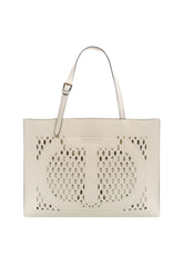 TWINSET Borsa Shopper Traforata Avorio 231TD8170 - Sandrini Calzature e Abbigliamento