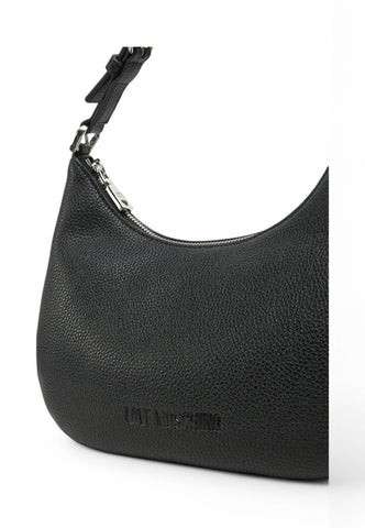 LOVE MOSCHINO Borsa a spalla Donna Nero Logo Argento JC4018PP1MLT000B-PE25