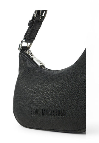 LOVE MOSCHINO Borsa a spalla Donna Nero Logo Argento JC4019PP1MLT000B-PE25