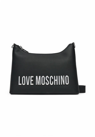 LOVE MOSCHINO Borsa a spalla Donna Nero Logo Argento JC4025PP1MKD000B-PE25
