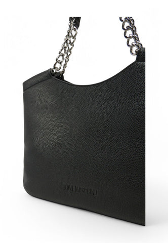 LOVE MOSCHINO Borsa a spalla Donna Nero Logo Argento JC4031PP1MLT000B-PE25