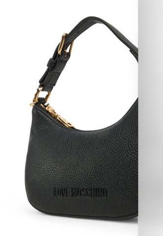 LOVE MOSCHINO Borsa a spalla Donna Nero Logo Oro JC4019PP1MLT0000-PE25