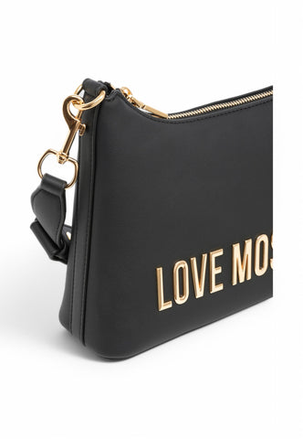 LOVE MOSCHINO Borsa a spalla Donna Nero Logo Oro JC4025PP1MKD0000-PE25
