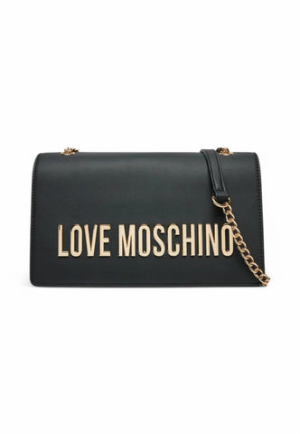 LOVE MOSCHINO Borsa a spalla Donna Nero Logo Oro JC4192PP1MKD0000-PE25