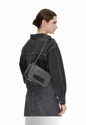 LOVE MOSCHINO Borsa Tracolla Donna Nero Strass JC4136PP1MLL100A-PE25