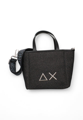 SUN68 Borsa Tote Tessuto Glitter Nero Z35266-11