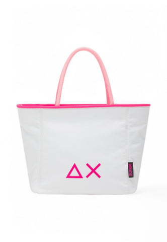 SUN68 Borsa Tote Tessuto Manico Corda Bianco Fuxia Z35254-01