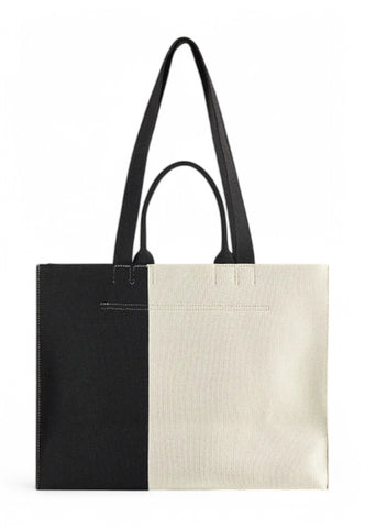 PATRIZIA PEPE Borsa Shopper Donna Bianco Nero 2B0122K264-PE25-F292