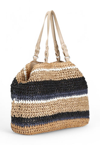 CAFENOIR Borsa Shopper Donna Beige Nero C3VA0802-PE25-N077