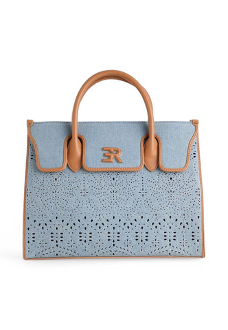 ERMANNO SCERVINO Borsa a mano Donna Azzurro Denim Marrone 12401907-PE25-189