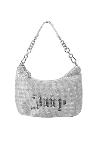 JUICY COUTURE Borsa Tracolla Donna Argento Nero Strass BIJ1M9005WPO902-AI26-902