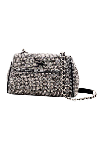 ERMANNO FIRENZE Borsa Tracolla Donna Nero Bianco Strass 12402000-AI26-293